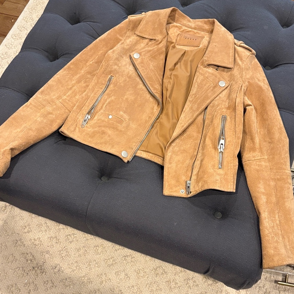 Blank NYC Tan Suede Leather Jacket